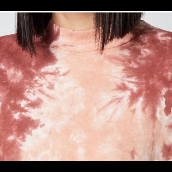 Free People Tie-Dye Long Sleeve Top in Pink and Cream - Picture 8 of 13